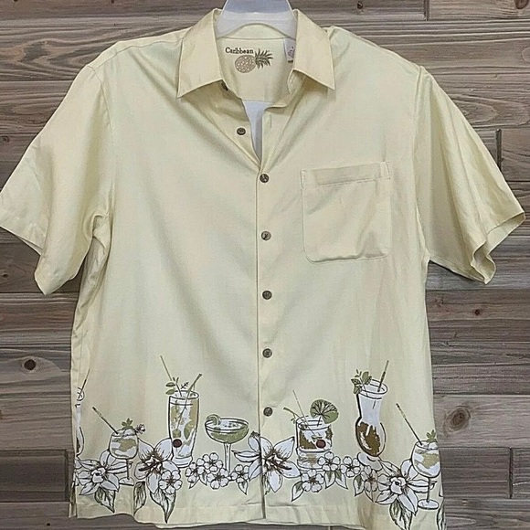 Caribbean Other - NWT! CARIBBEAN SS Button Down Hawaiian Shirt Sz L
